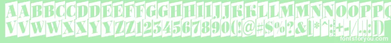 BodoniortonrttlcmupRegular Font – White Fonts on Green Background