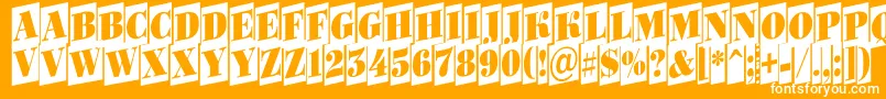 フォントBodoniortonrttlcmupRegular – オレンジの背景に白い文字