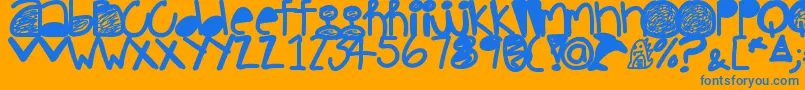 Pinkdolphin Font – Blue Fonts on Orange Background