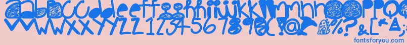 Pinkdolphin-Schriftart – Blaue Schriften auf rosa Hintergrund