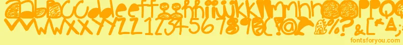 Pinkdolphin Font – Orange Fonts on Yellow Background