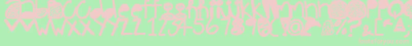 Pinkdolphin-fontti – vaaleanpunaiset fontit vihreällä taustalla