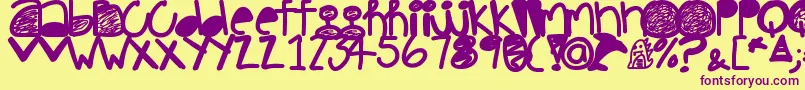 Pinkdolphin Font – Purple Fonts on Yellow Background