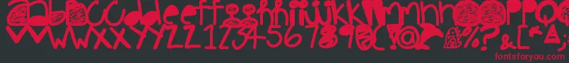 Pinkdolphin-Schriftart – Rote Schriften auf schwarzem Hintergrund