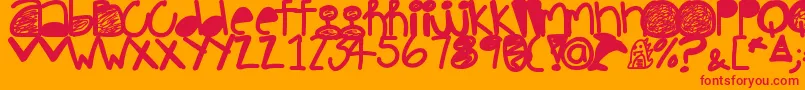 Pinkdolphin Font – Red Fonts on Orange Background