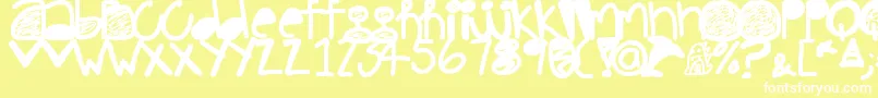 Шрифт Pinkdolphin – белые шрифты на жёлтом фоне