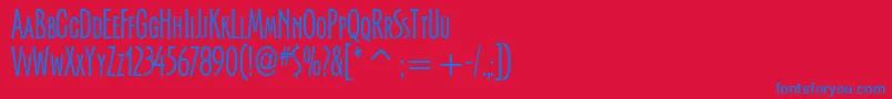 SerengettiItcTt Font – Blue Fonts on Red Background