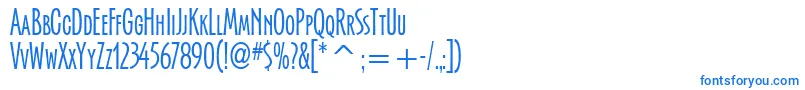 フォントSerengettiItcTt – 白い背景に青い文字