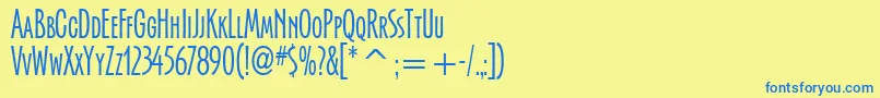SerengettiItcTt Font – Blue Fonts on Yellow Background