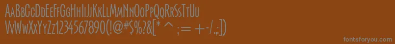 フォントSerengettiItcTt – 茶色の背景に灰色の文字