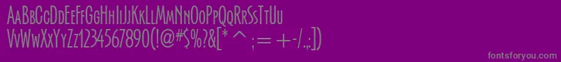 フォントSerengettiItcTt – 紫の背景に灰色の文字