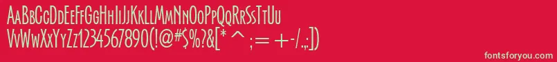 フォントSerengettiItcTt – 赤い背景に緑の文字