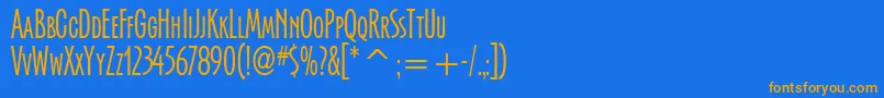 SerengettiItcTt Font – Orange Fonts on Blue Background