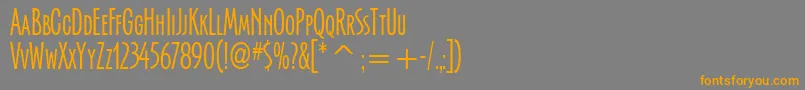 フォントSerengettiItcTt – オレンジの文字は灰色の背景にあります。