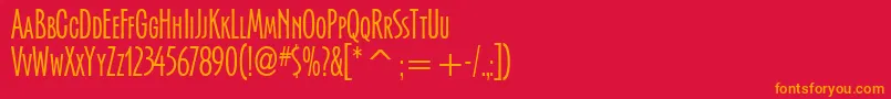 フォントSerengettiItcTt – 赤い背景にオレンジの文字