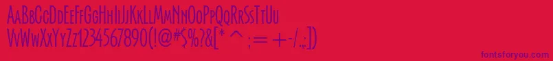 SerengettiItcTt Font – Purple Fonts on Red Background