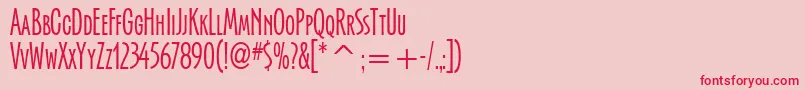 フォントSerengettiItcTt – ピンクの背景に赤い文字