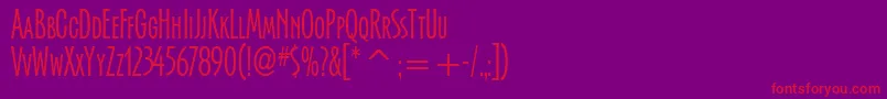 SerengettiItcTt Font – Red Fonts on Purple Background