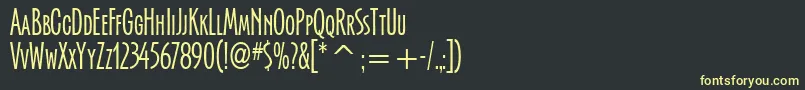 フォントSerengettiItcTt – 黒い背景に黄色の文字