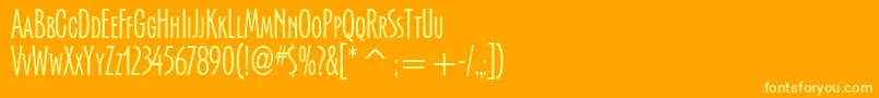 SerengettiItcTt-Schriftart – Gelbe Schriften auf orangefarbenem Hintergrund