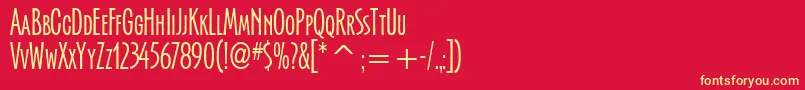 SerengettiItcTt Font – Yellow Fonts on Red Background