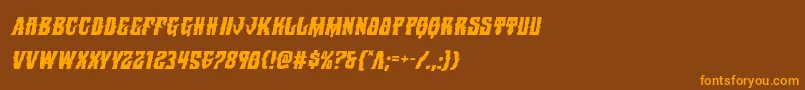 Warlocksaleital Font – Orange Fonts on Brown Background