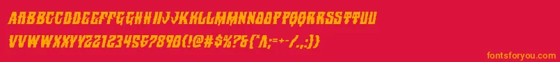 Warlocksaleital Font – Orange Fonts on Red Background