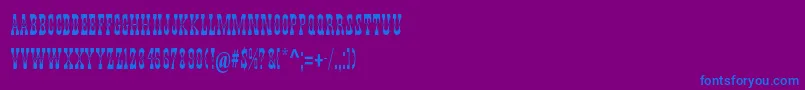 PepperwoodstdFill-Schriftart – Blaue Schriften auf violettem Hintergrund