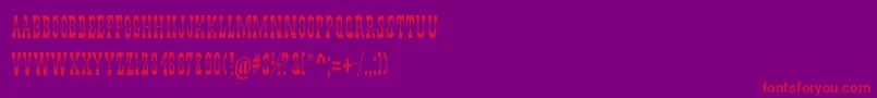 PepperwoodstdFill-Schriftart – Rote Schriften auf violettem Hintergrund