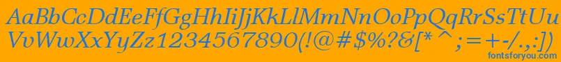 フォントMattAntiqueItalicBt – オレンジの背景に青い文字