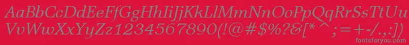 MattAntiqueItalicBt Font – Gray Fonts on Red Background