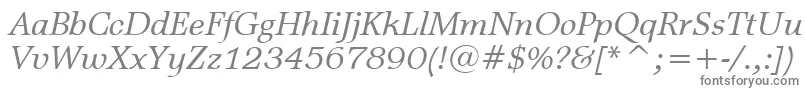 フォントMattAntiqueItalicBt – 白い背景に灰色の文字