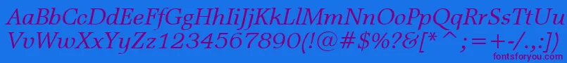 MattAntiqueItalicBt Font – Purple Fonts on Blue Background