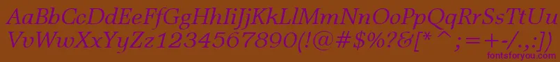 Шрифт MattAntiqueItalicBt – фиолетовые шрифты на коричневом фоне