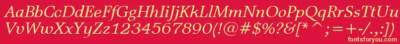 MattAntiqueItalicBt Font – Yellow Fonts on Red Background