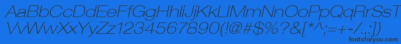 HelveticaLt33ThinExtendedOblique Font – Black Fonts on Blue Background
