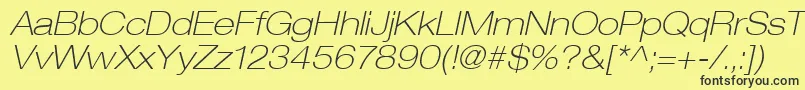 HelveticaLt33ThinExtendedOblique Font – Black Fonts on Yellow Background