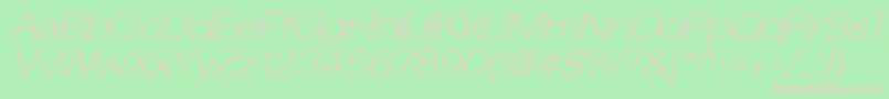 HelveticaLt33ThinExtendedOblique Font – Pink Fonts on Green Background