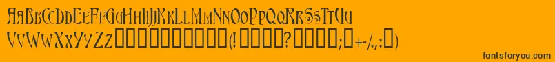 Triestescapsssk Font – Black Fonts on Orange Background