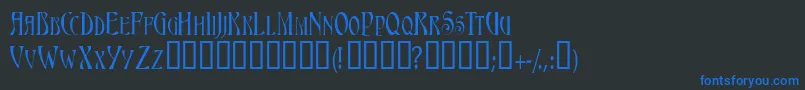 Triestescapsssk Font – Blue Fonts on Black Background