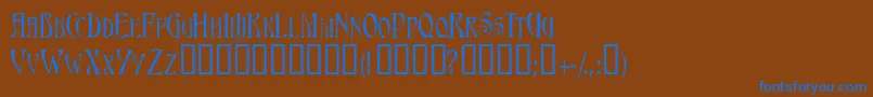 Triestescapsssk Font – Blue Fonts on Brown Background