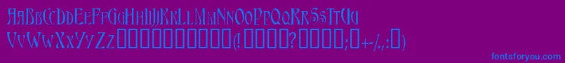 Triestescapsssk Font – Blue Fonts on Purple Background