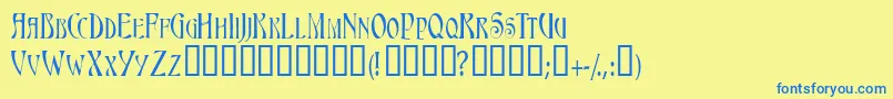 Triestescapsssk Font – Blue Fonts on Yellow Background