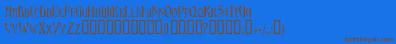Triestescapsssk Font – Brown Fonts on Blue Background