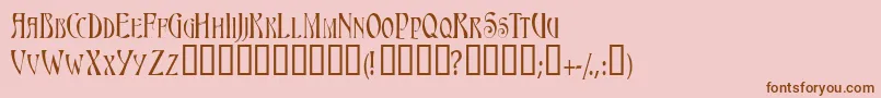 Triestescapsssk Font – Brown Fonts on Pink Background