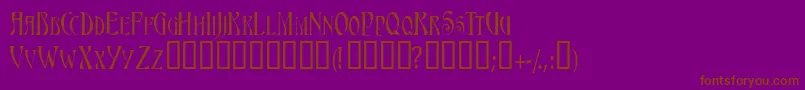 フォントTriestescapsssk – 紫色の背景に茶色のフォント