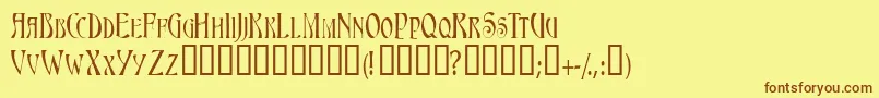 Triestescapsssk Font – Brown Fonts on Yellow Background