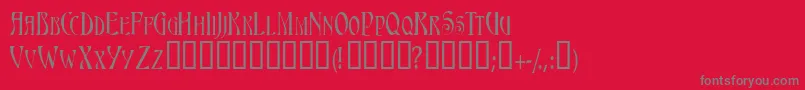 Triestescapsssk Font – Gray Fonts on Red Background