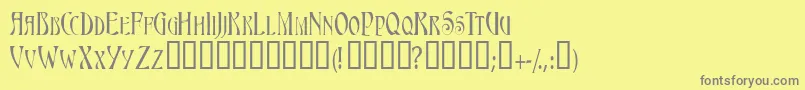 Triestescapsssk Font – Gray Fonts on Yellow Background