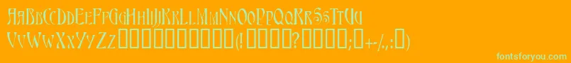 Triestescapsssk Font – Green Fonts on Orange Background